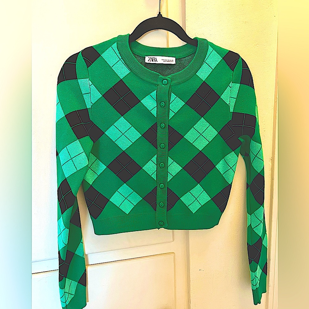 Zara argyle cardigan